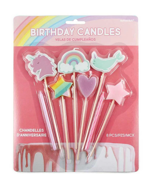 Magical Rainbow Candle Mix 8pc