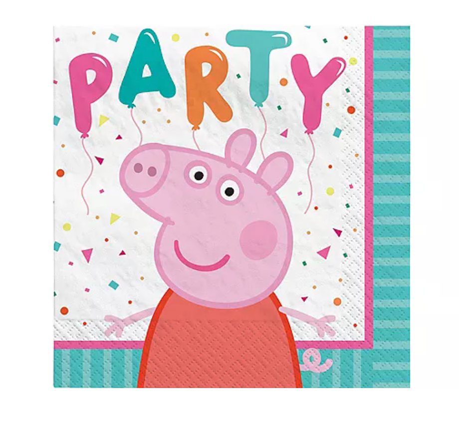 Peppa Pig Confetti Party Beverage Napkins, 5in, 16ct