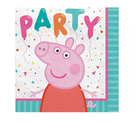 Peppa Pig Confetti Party Beverage Napkins, 5in, 16ct