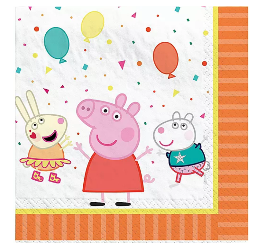 Peppa Pig Confetti Party Lunch Napkins, 6.5in, 16ct