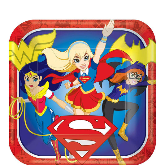 DC Superhero Girls Square Paper Plates (9 in)