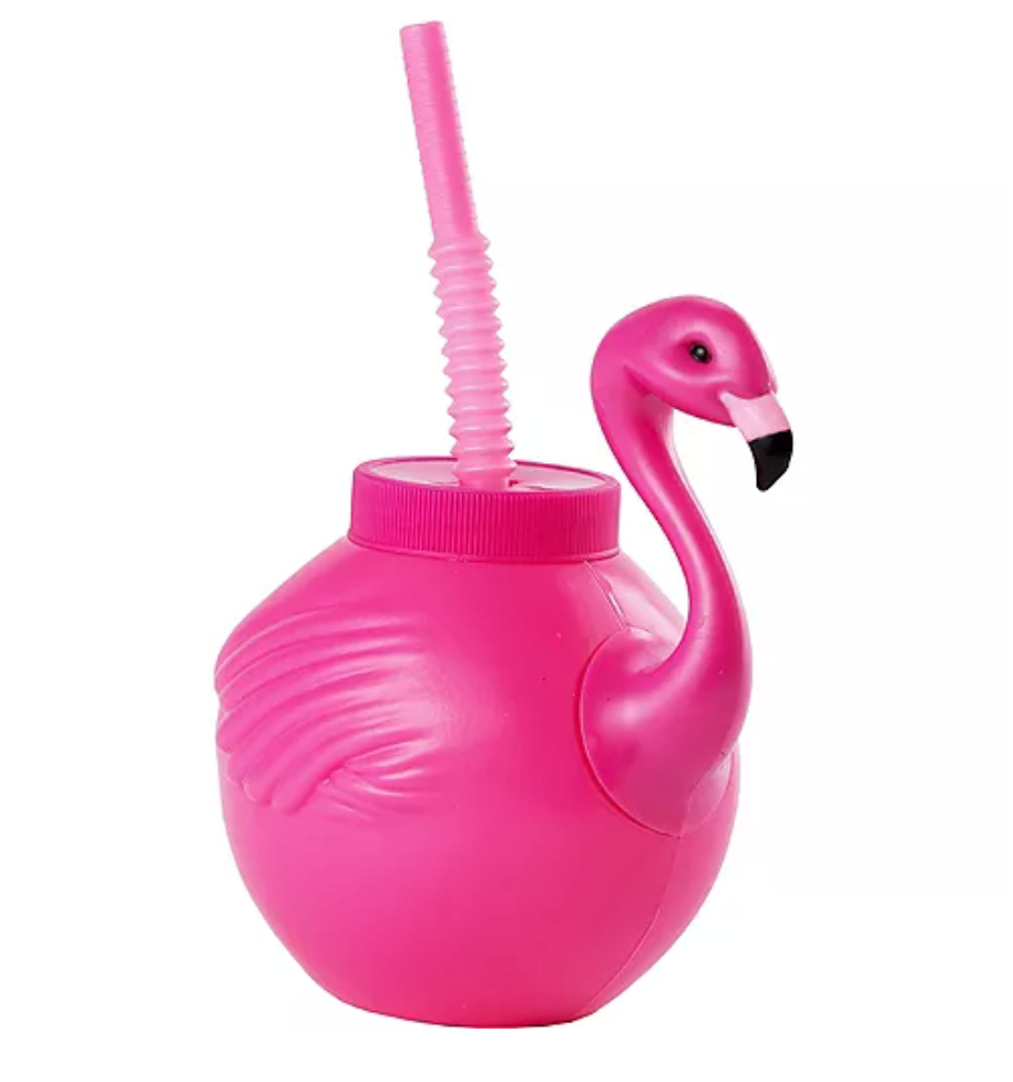 Flamingo Cup with Straw