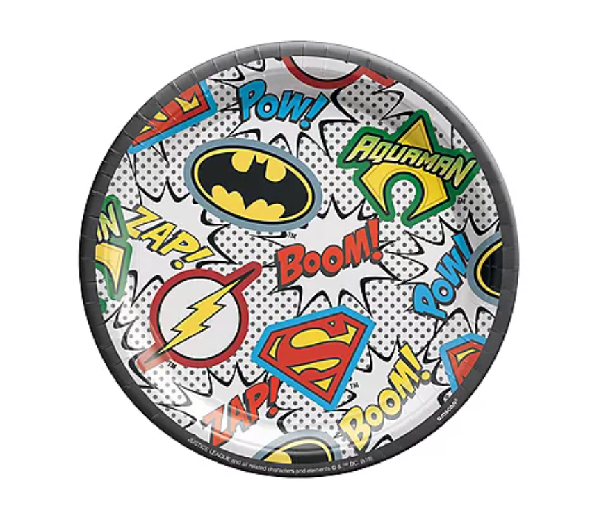 Justice League Round Paper Plates (7 in)