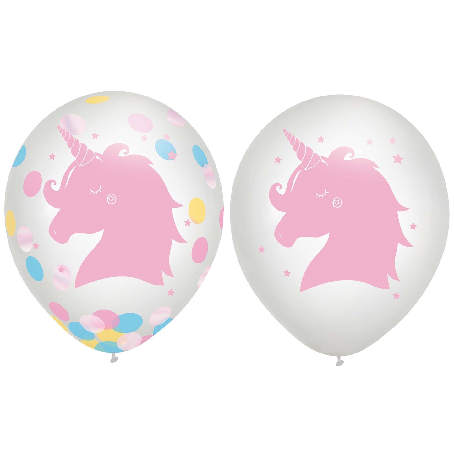 Magical Rainbow Birthday Latex Balloon with Confetti