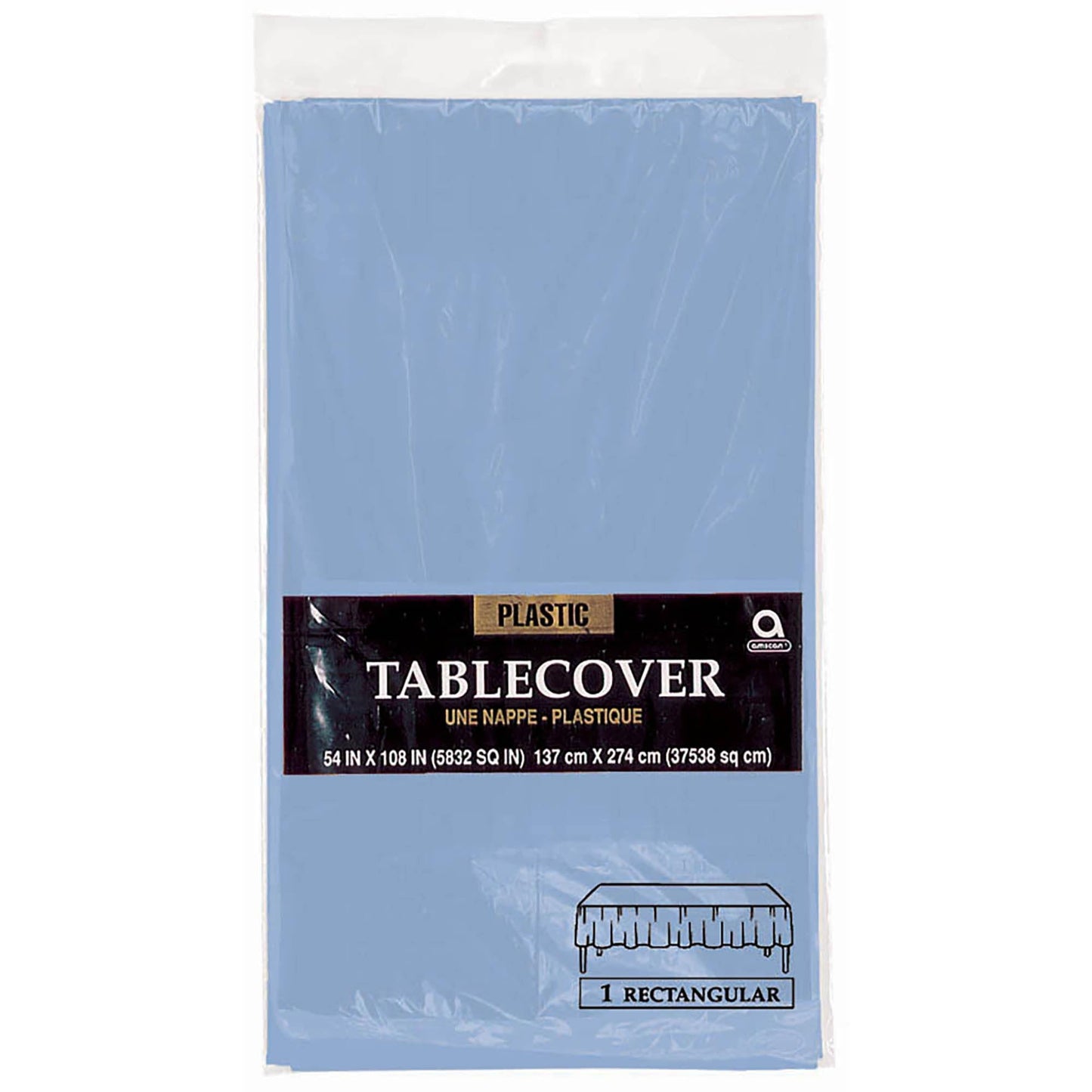 Pastel Blue Plastic Table Cover