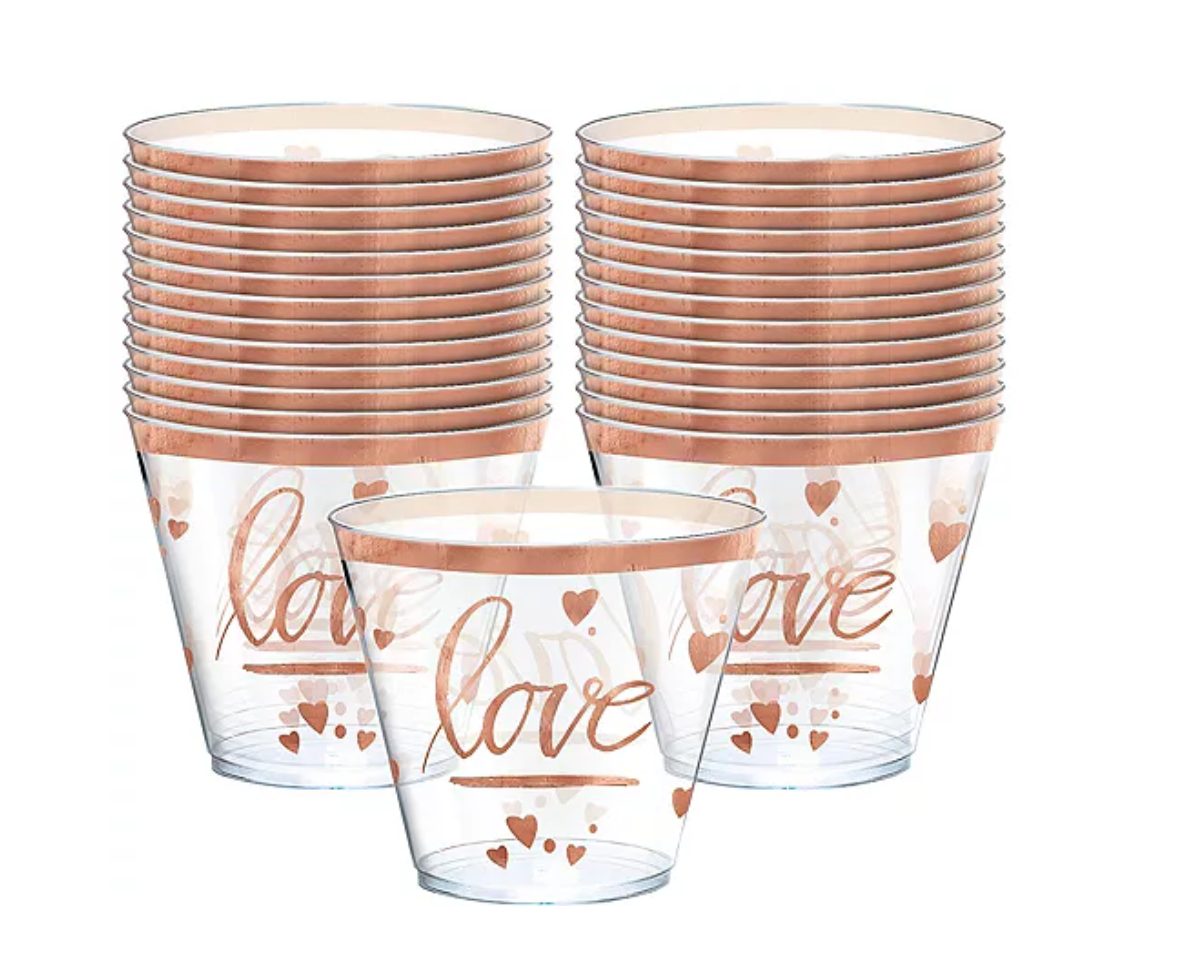 Rose Gold Love Plastic Tumblers