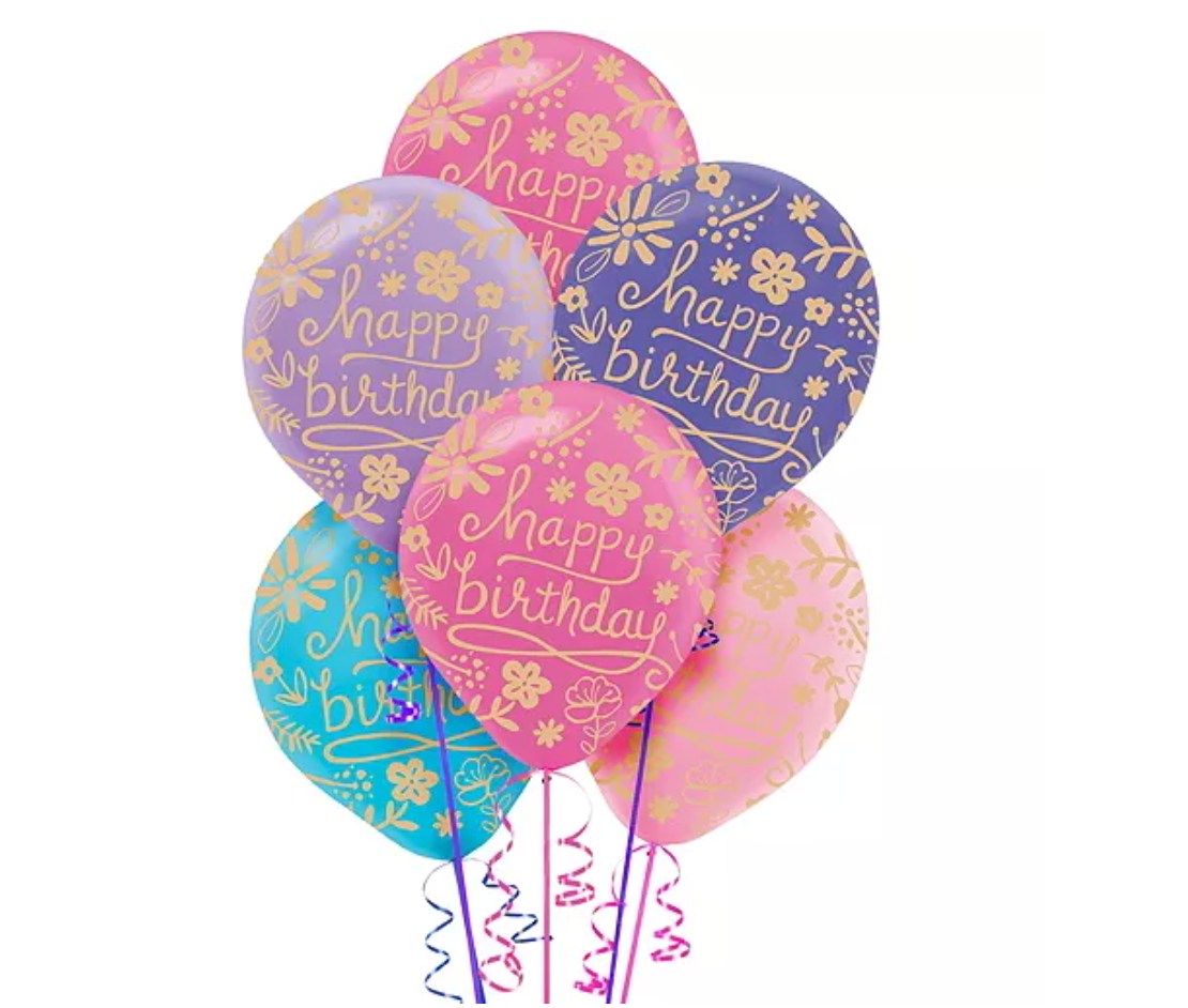 Floral Birthday Balloons