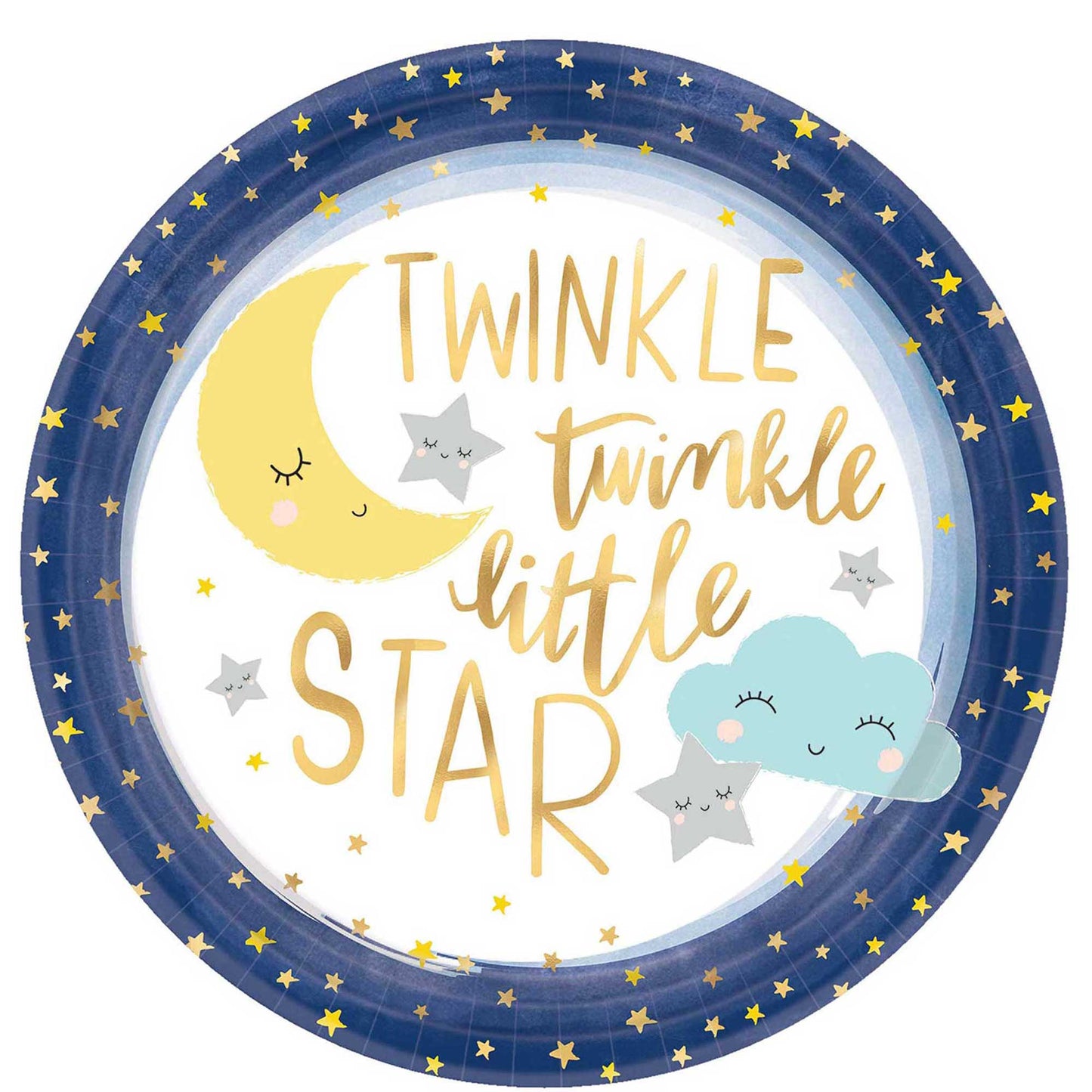 Twinkle Little Star Metallic Paper Plates (10 in)